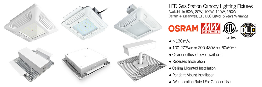 Led Gas Station Canopy Lighting Fixtures Led Lights For Gas