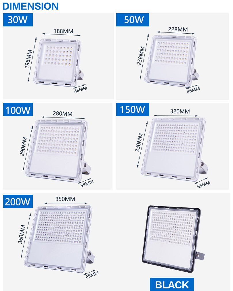 Dimension of 5062 LED Flood Lights