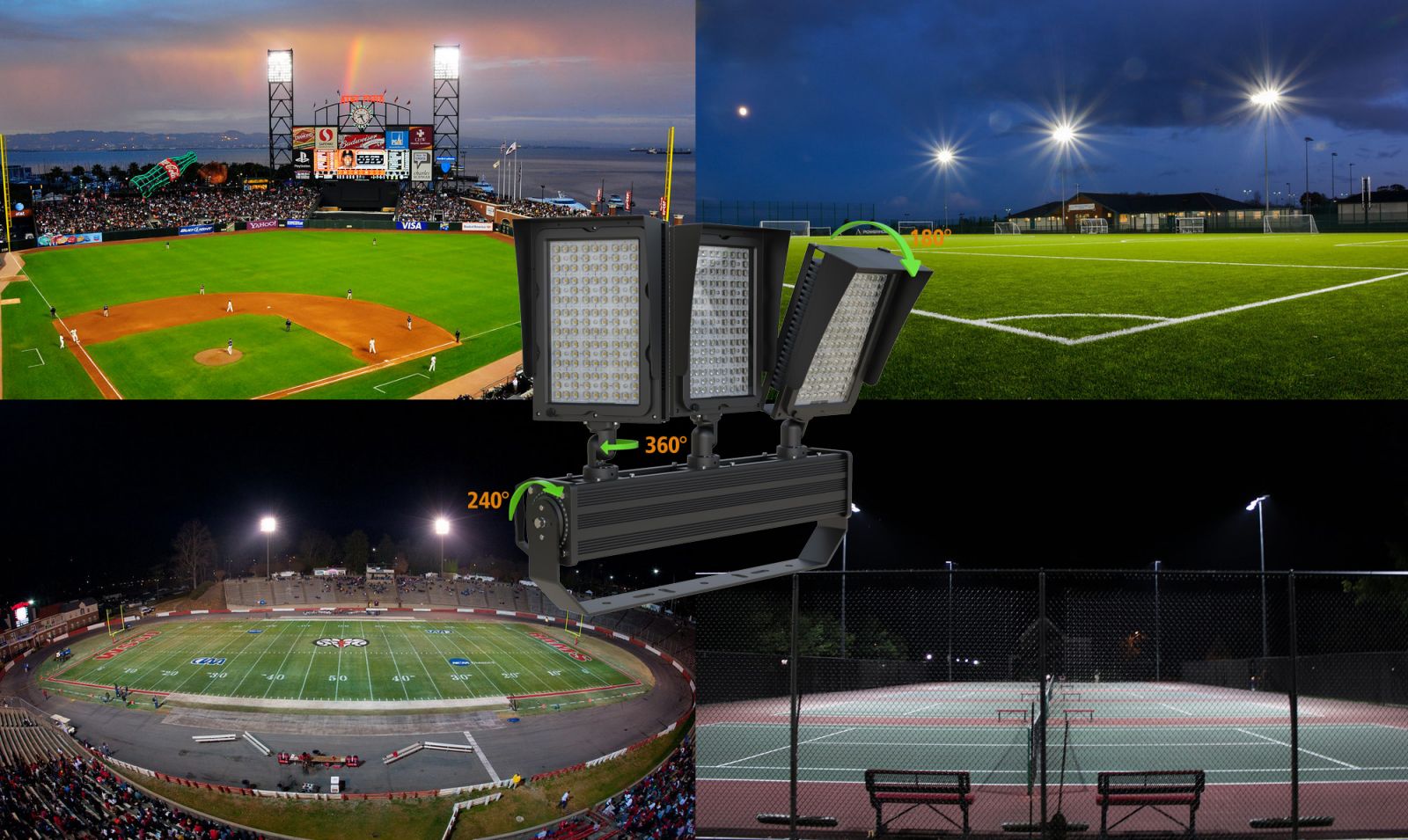 720W 900W LED Stadium Light Fixtures Applications
