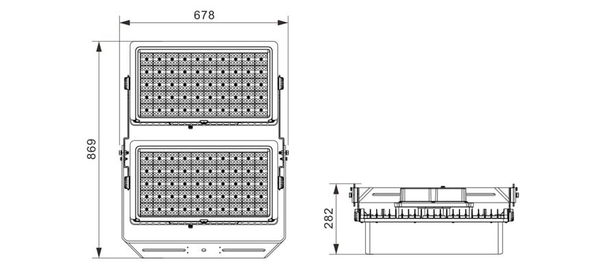 960W 182400lm 190lm/w LED Stadium Sports Lights Ultra Series Size