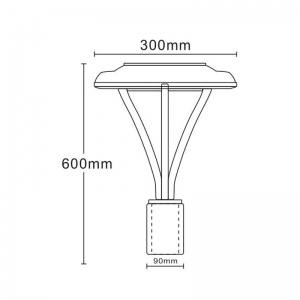 50W LED Post Top Garden Light